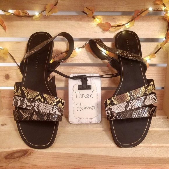 Zara Snake Print Sandals